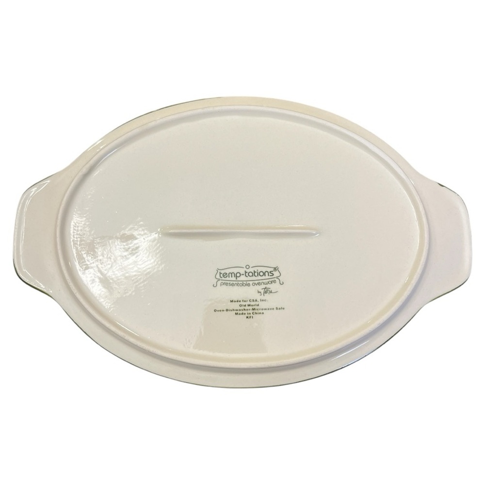 Temptations Old World Vintage 1.5 Quart Oval Covered Baking Dish Four Pi… - Picture 10 of 13